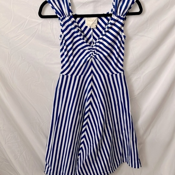 kate spade Dresses & Skirts - Kate Spade: Fit & Flare Blue/White Strip Cotton Blend dress- Midi- S